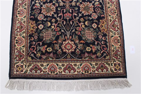 Tabriz Blue Runner Hand Knotted 27 X 107 Area Rug 250-22992 Image 4