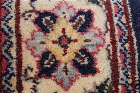 Tabriz Blue Runner Hand Knotted 27 X 107 Area Rug 250-22992 Image 9