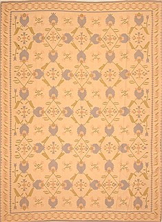Romania Kilim Brown Rectangle 9x12 ft Wool Carpet 22993