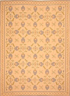 Romania Kilim Brown Rectangle 9x12 ft Wool Carpet 22993