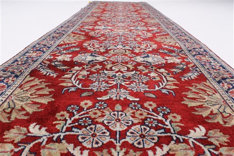 Kashmar Red Runner Hand Knotted 26 X 99 Area Rug 250-22994 Image 1