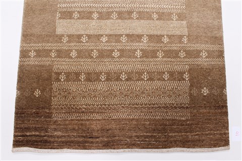 Gabbeh Beige Runner Hand Knotted 27 X 99 Area Rug 250-22995 Image 4