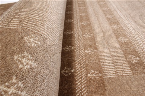 Gabbeh Beige Runner Hand Knotted 27 X 99 Area Rug 250-22995 Image 9