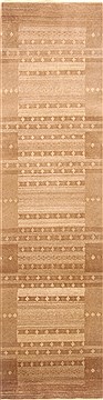 Indian Gabbeh Beige Runner 10 to 12 ft Wool Carpet 22995
