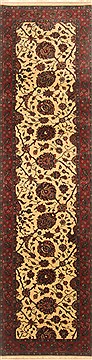 Semnan Beige Runner Hand Knotted 2'8" X 9'9"  Area Rug 250-22999
