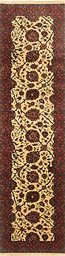 Indian Semnan Beige Runner 10 to 12 ft Wool Carpet 22999