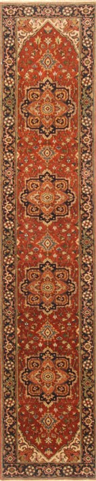 Serapi Brown Runner Hand Knotted 21 X 101  Area Rug 250-23003 Image 0