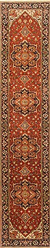 Serapi Brown Runner Hand Knotted 2'1" X 10'1"  Area Rug 250-23003