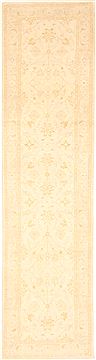 Pakistani Chobi Beige Runner 10 to 12 ft Wool Carpet 23004