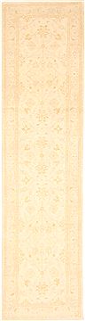 Pakistani Chobi Beige Runner 10 to 12 ft Wool Carpet 23004