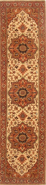 Serapi Beige Runner Hand Knotted 27 X 911 Area Rug 250-23005 Image 0