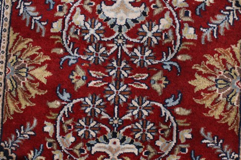 Kashan Red Runner Hand Knotted 26 X 101 Area Rug 250-23010 Image 2
