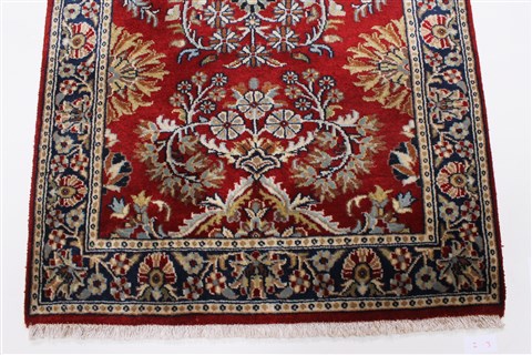 Kashan Red Runner Hand Knotted 26 X 101 Area Rug 250-23010 Image 3