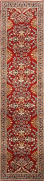 Kashan Red Runner Hand Knotted 2'6" X 10'1"  Area Rug 250-23010
