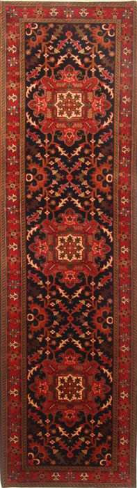 Heriz Black Runner Hand Knotted 28 X 910  Area Rug 250-23012 Image 0