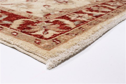 Chobi Beige Runner Hand Knotted 26 X 98  Area Rug 250-23017 Image 4