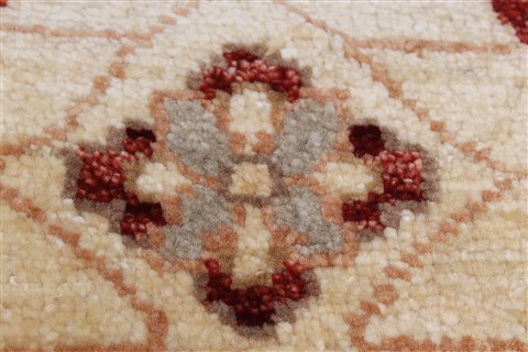 Chobi Beige Runner Hand Knotted 26 X 98  Area Rug 250-23017 Image 5