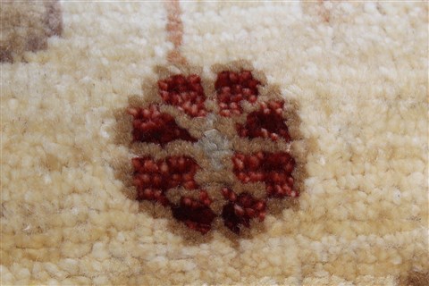 Chobi Beige Runner Hand Knotted 26 X 98  Area Rug 250-23017 Image 6