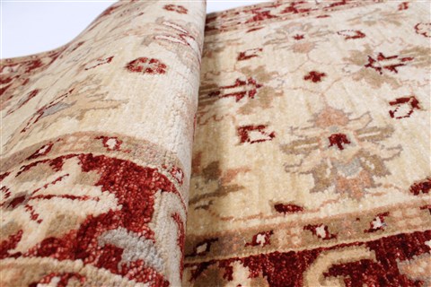 Chobi Beige Runner Hand Knotted 26 X 98  Area Rug 250-23017 Image 8