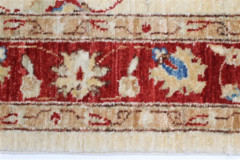 Pishavar Beige Runner Hand Knotted 29 X 107  Area Rug 250-23026 Image 1