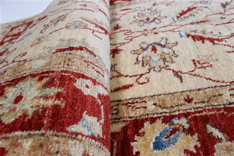 Pishavar Beige Runner Hand Knotted 29 X 107  Area Rug 250-23026 Image 8