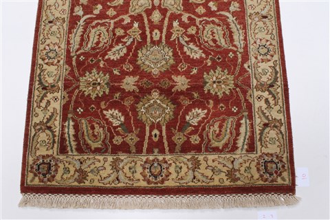 Kashan Brown Runner Hand Knotted 27 X 101 Area Rug 250-23027 Image 3