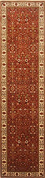 Semnan Brown Runner Hand Knotted 2'7" X 10'0"  Area Rug 250-23029