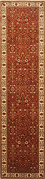 Semnan Brown Runner Hand Knotted 2'7" X 10'0"  Area Rug 250-23029