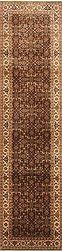 Herati Black Runner Hand Knotted 2'6" X 10'0"  Area Rug 250-23031