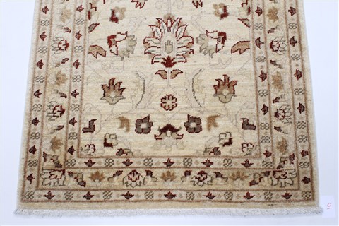 Chobi Beige Runner Hand Knotted 26 X 98 Area Rug 250-23034 Image 6