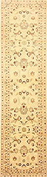 Pakistani Chobi Beige Runner 10 to 12 ft Wool Carpet 23034