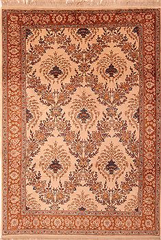 Persian Kashmar Beige Rectangle 7x10 ft Wool Carpet 23060