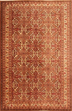 Persian Kayseri Brown Rectangle 7x10 ft Wool Carpet 23063
