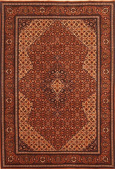 Romania Tabriz Brown Rectangle 7x10 ft Wool Carpet 23071