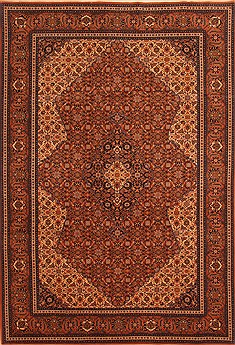 Romania Tabriz Brown Rectangle 7x10 ft Wool Carpet 23071