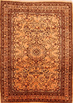 Persian Mehravan Brown Rectangle 7x10 ft Wool Carpet 23073