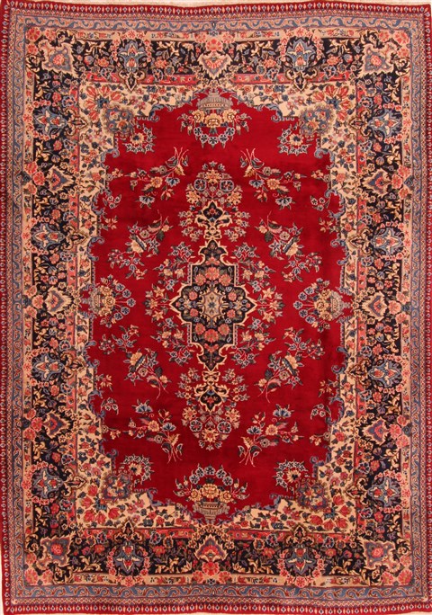 Yazd Red Hand Knotted 68 X 94 Area Rug 100-23074 Image 0