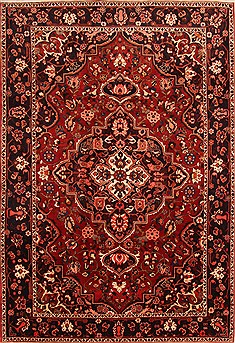 Bakhtiar Red Hand Knotted 7'3" X 10'8"  Area Rug 100-23076