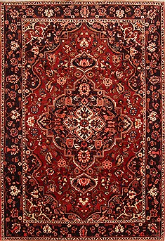 Mazlaghan Red Hand Knotted 7'3" X 10'8"  Area Rug 100-23076