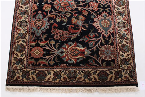 Kashan Blue Runner Hand Knotted 29 X 910 Area Rug 250-23081 Image 5