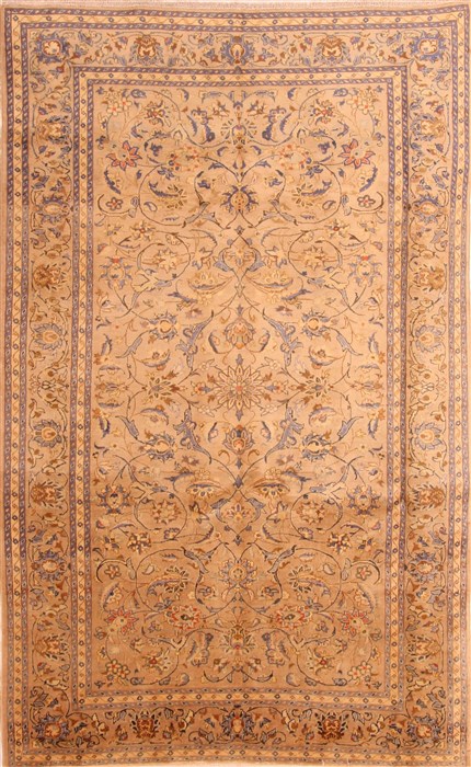 Kashan Beige Hand Knotted 58 X 92 Area Rug 253-23082 Image 0