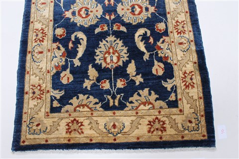 Pishavar Blue Runner Hand Knotted 29 X 910 Area Rug 250-23085 Image 2