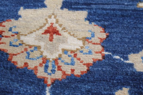 Pishavar Blue Runner Hand Knotted 29 X 910 Area Rug 250-23085 Image 4