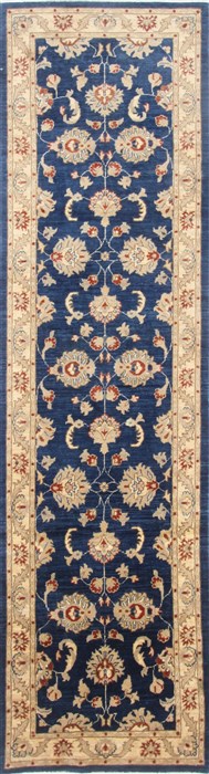 Pishavar Blue Runner Hand Knotted 29 X 910 Area Rug 250-23085 Image 0
