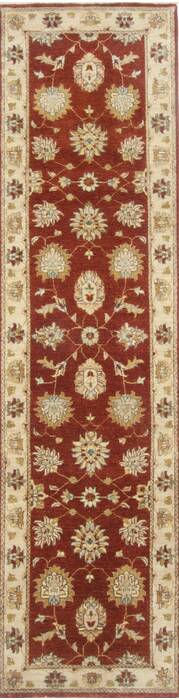 Ziegler Brown Runner Hand Knotted 26 X 99  Area Rug 250-23086 Image 0