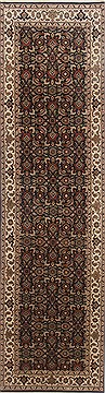 Herati Black Runner Hand Knotted 2'5" X 9'1"  Area Rug 250-23088