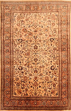 Mashad Beige Hand Knotted 6'6" X 10'3"  Area Rug 100-23090