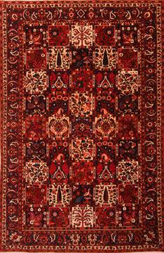 Bakhtiar Red Hand Knotted 6'9" X 10'3"  Area Rug 100-23093