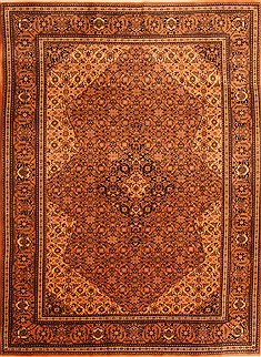 Romania Tabriz Brown Rectangle 7x9 ft Wool Carpet 23094