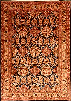 Persian Varamin Brown Rectangle 7x9 ft Wool Carpet 23096